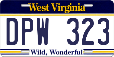 WV license plate DPW323