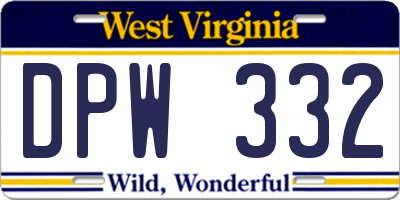 WV license plate DPW332