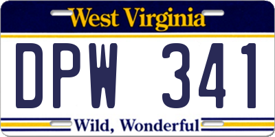 WV license plate DPW341