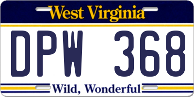 WV license plate DPW368