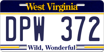 WV license plate DPW372