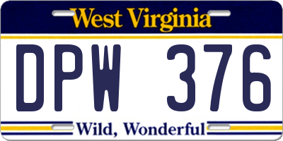 WV license plate DPW376