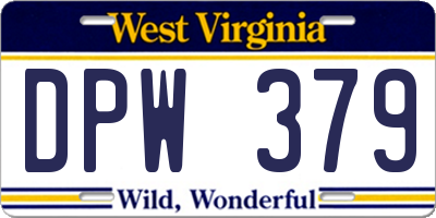 WV license plate DPW379