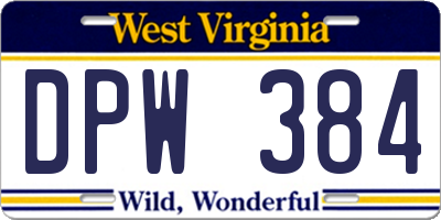 WV license plate DPW384