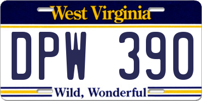 WV license plate DPW390