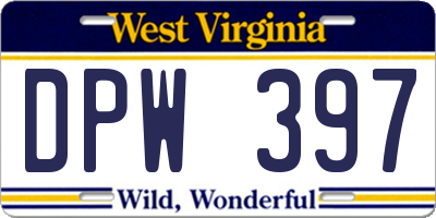 WV license plate DPW397