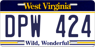 WV license plate DPW424