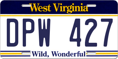 WV license plate DPW427