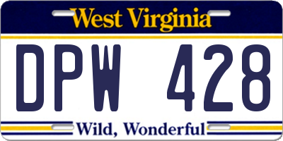 WV license plate DPW428