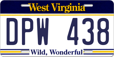 WV license plate DPW438