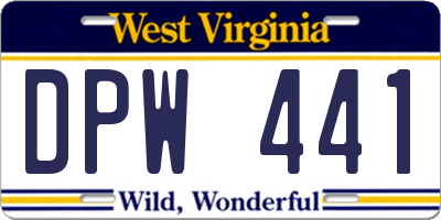 WV license plate DPW441