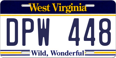 WV license plate DPW448