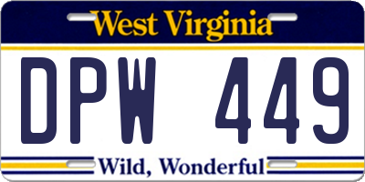 WV license plate DPW449