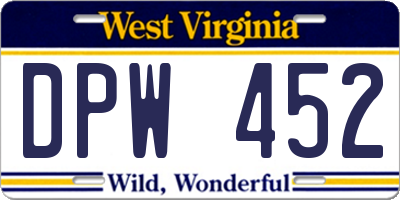 WV license plate DPW452