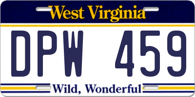 WV license plate DPW459