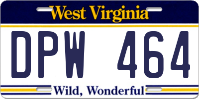 WV license plate DPW464