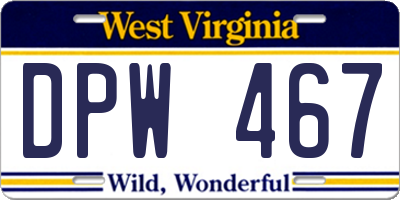 WV license plate DPW467