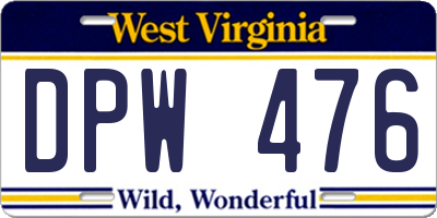 WV license plate DPW476