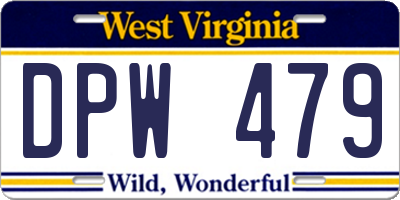 WV license plate DPW479