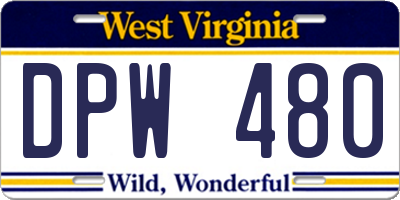 WV license plate DPW480