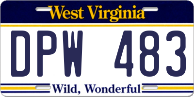 WV license plate DPW483