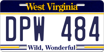 WV license plate DPW484
