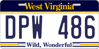 WV license plate DPW486