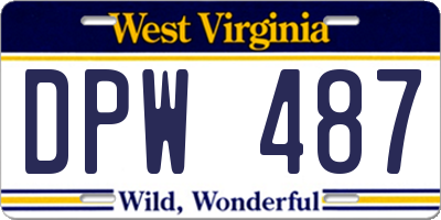 WV license plate DPW487