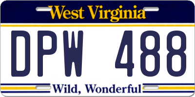 WV license plate DPW488