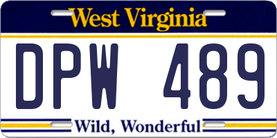 WV license plate DPW489