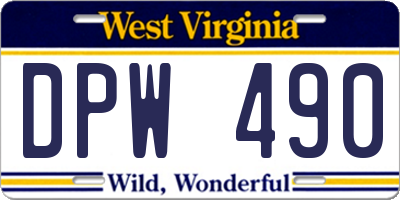 WV license plate DPW490