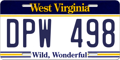 WV license plate DPW498