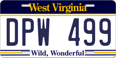 WV license plate DPW499