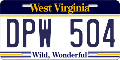 WV license plate DPW504