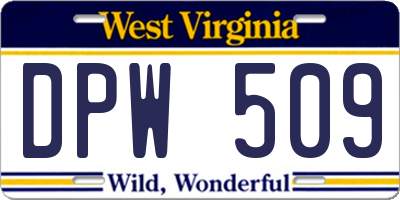 WV license plate DPW509
