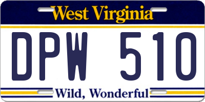 WV license plate DPW510