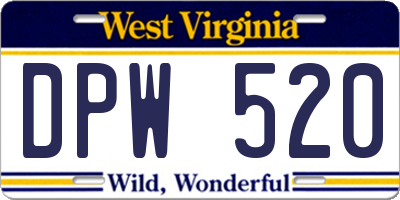 WV license plate DPW520