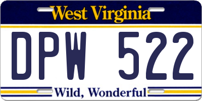 WV license plate DPW522