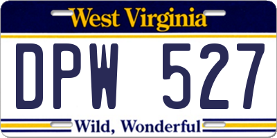 WV license plate DPW527