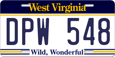WV license plate DPW548
