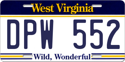 WV license plate DPW552