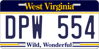 WV license plate DPW554