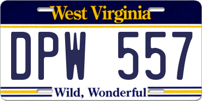 WV license plate DPW557
