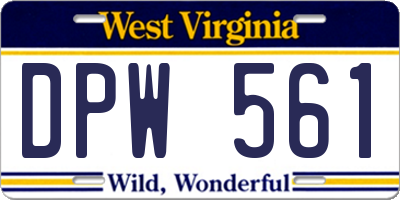 WV license plate DPW561