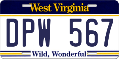 WV license plate DPW567