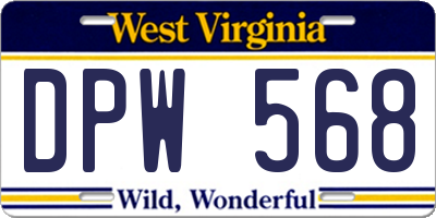 WV license plate DPW568