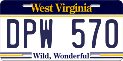 WV license plate DPW570