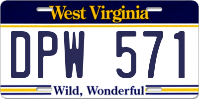 WV license plate DPW571