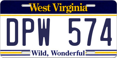 WV license plate DPW574