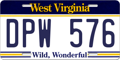WV license plate DPW576
